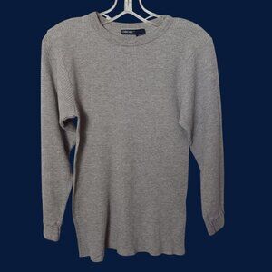 Cherokee Waffle Knit Long Sleeve Shirt  Gray Heather Medium Unisex